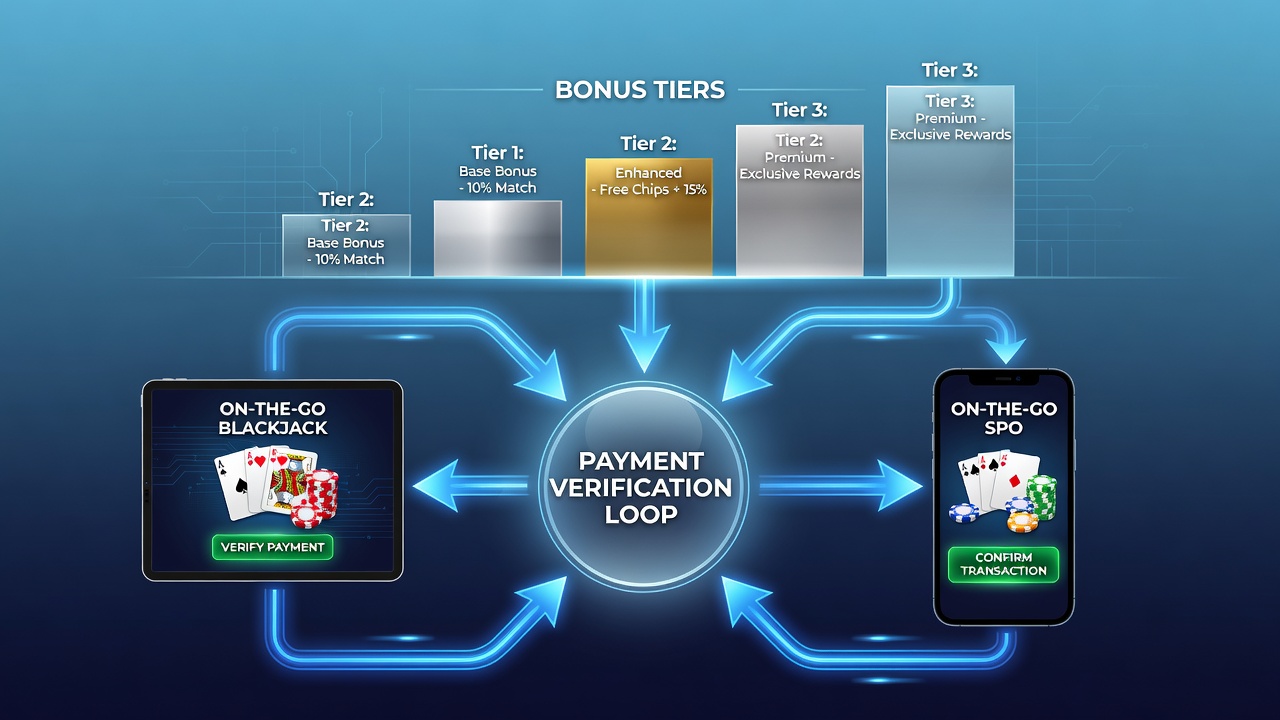 Illustration der Anpassung von Bonusstufen durch verifizierte Zahlungsdaten in Sportwetten- und Blackjack-Apps