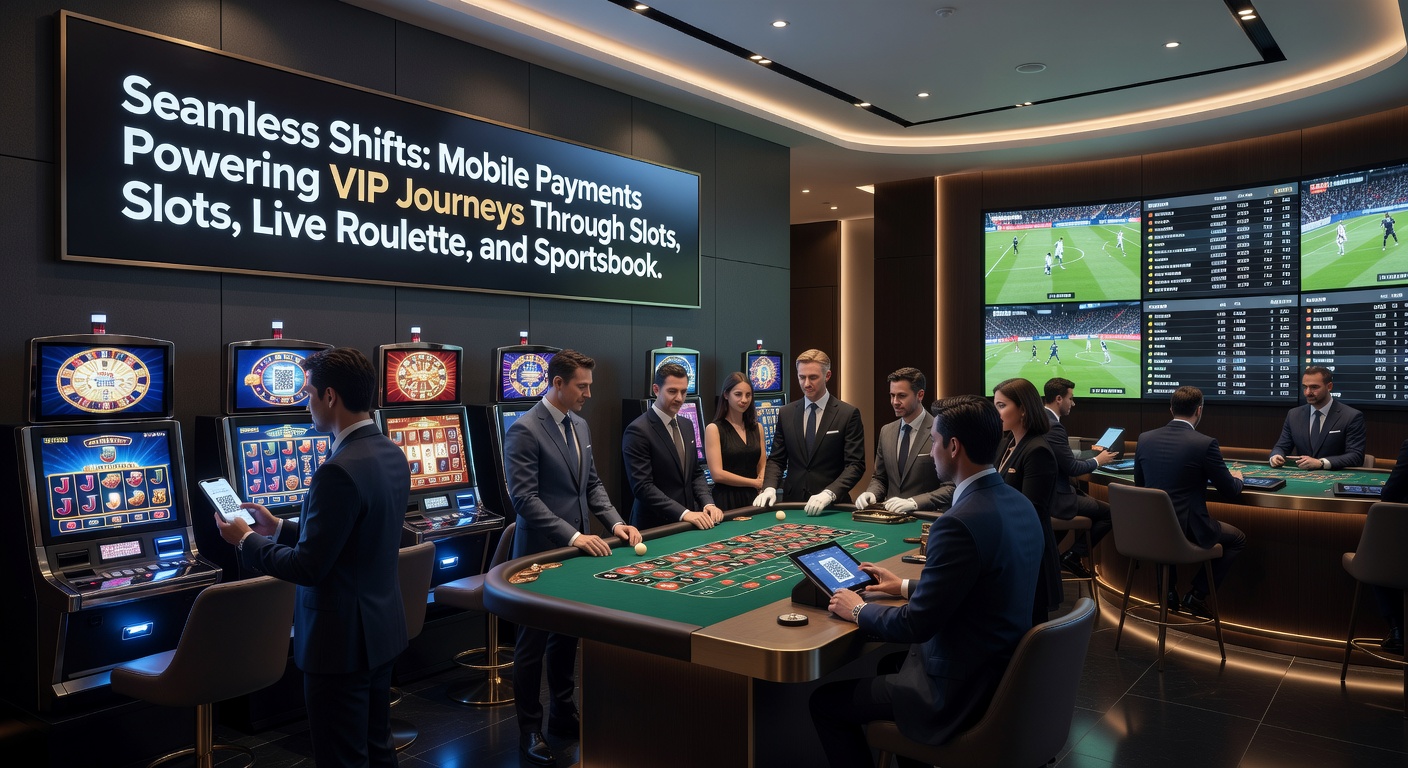Live-Roulette-Tisch auf einem Smartphone-Bildschirm mit Überlagerung von Zahlungs-Icons und VIP-Belohnungen, die nahtlose Übergänge illustrieren