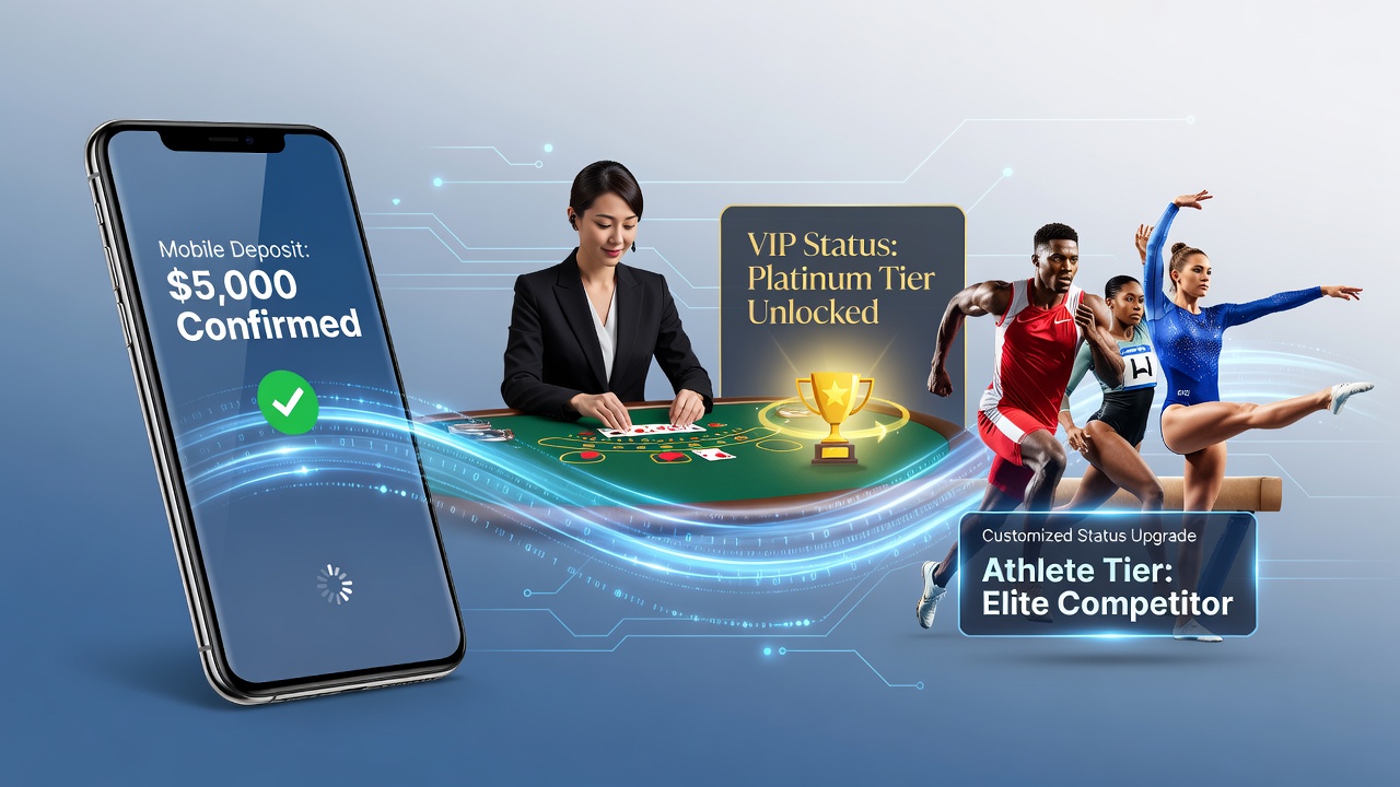 Illustration der Verbindung zwischen mobilen Einzahlungen und VIP-Status in Live-Dealer-Spielen sowie Sportwetten