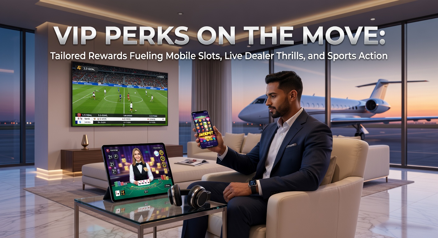 Smartphone mit VIP-Belohnungen für Slots, Live-Casino und Sportwetten im Vordergrund, dynamische mobile Casino-App