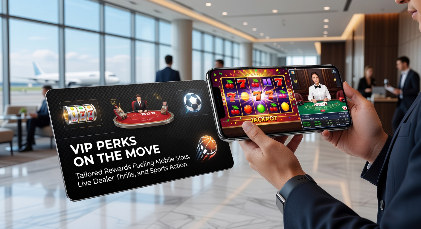 Live-Dealer-Tisch auf Mobilgerät mit VIP-Bonus-Anzeige und Sportwetten-Overlay, immersives Casino-Erlebnis unterwegs